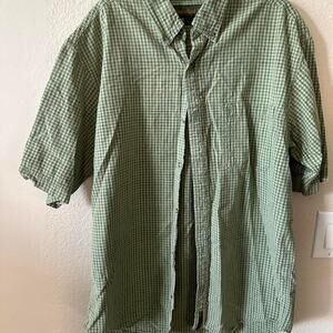 Timberland mens green checkered button upshirt size L